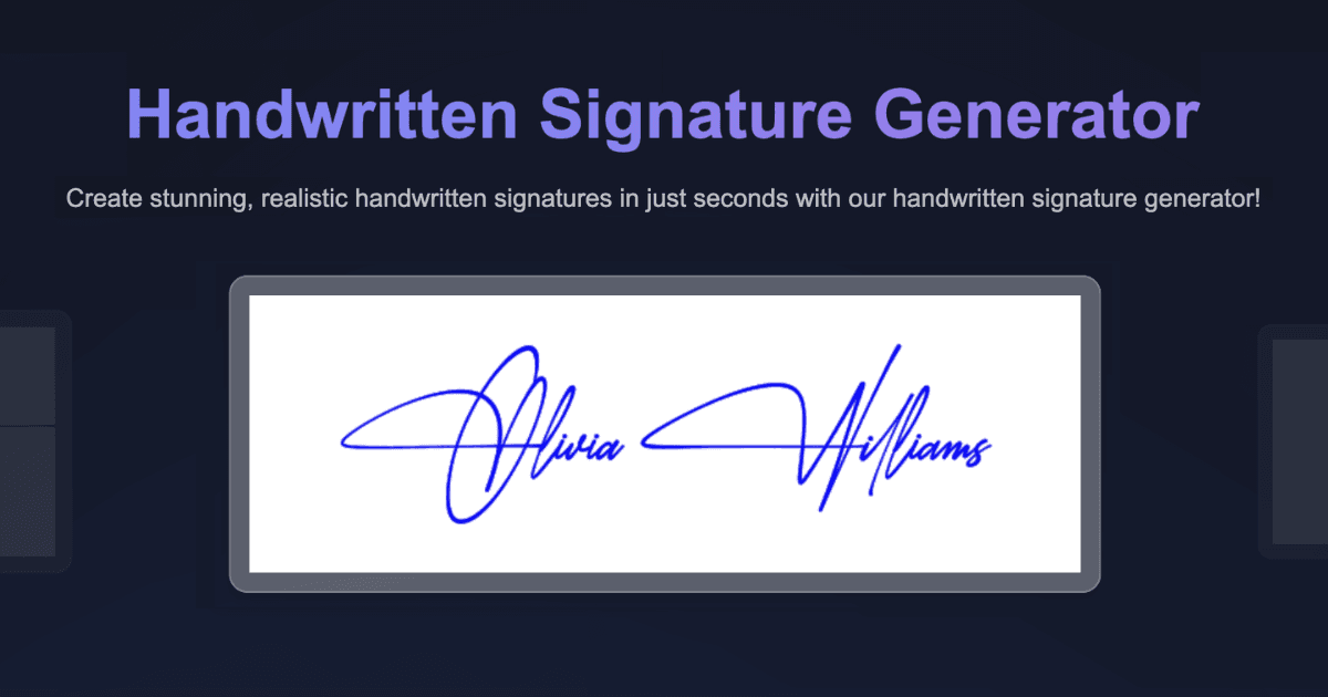 Handwritten Signature Generator